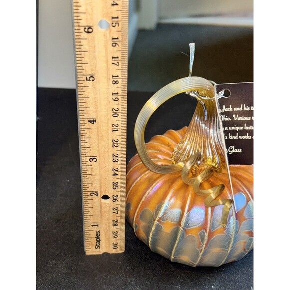 Jack Pine Hand Blown Glass Pumpkin Artisan Crafted Glass Pumpkin Unique Glass - Picture 9 of 12